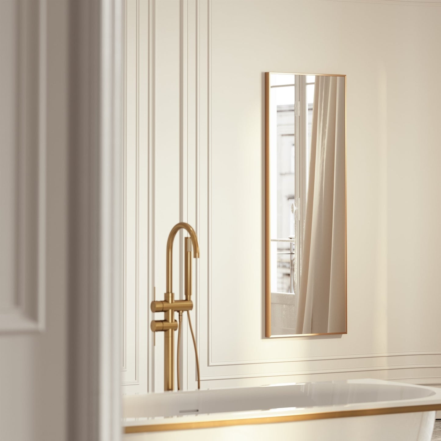 Couture Large Brushed Gold Mirror 1400mm