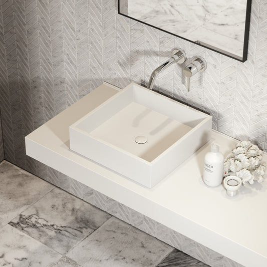 Cube Countertop Stone Basin 400mm