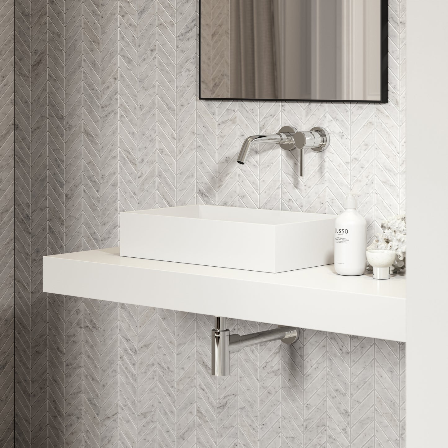 Cube Countertop Stone Basin 500mm