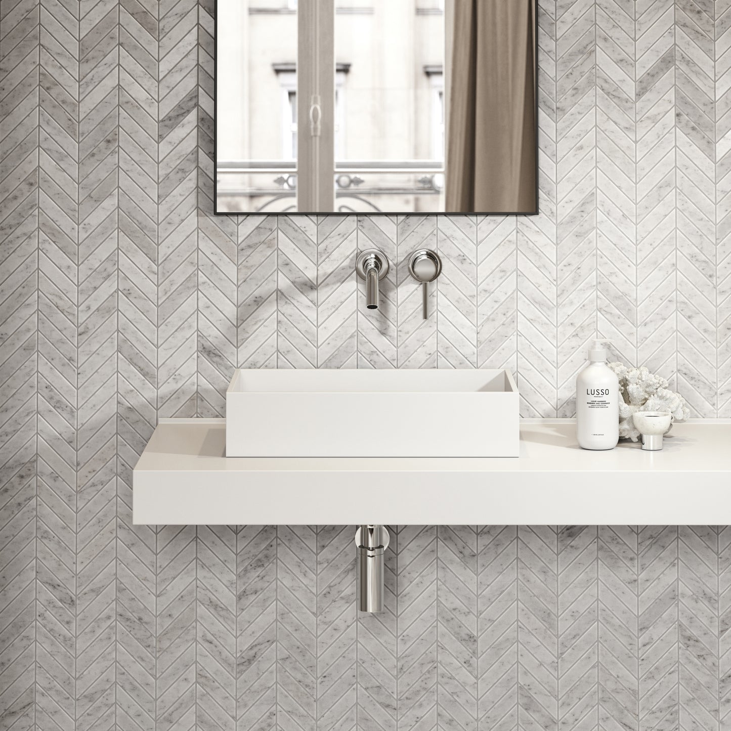 Cube Countertop Stone Basin 500mm