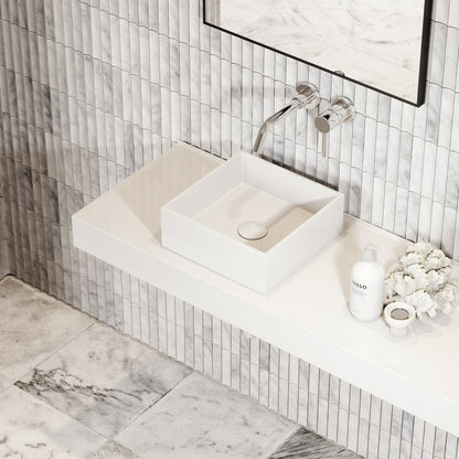 Cube Petite Square Countertop Stone Basin 300mm