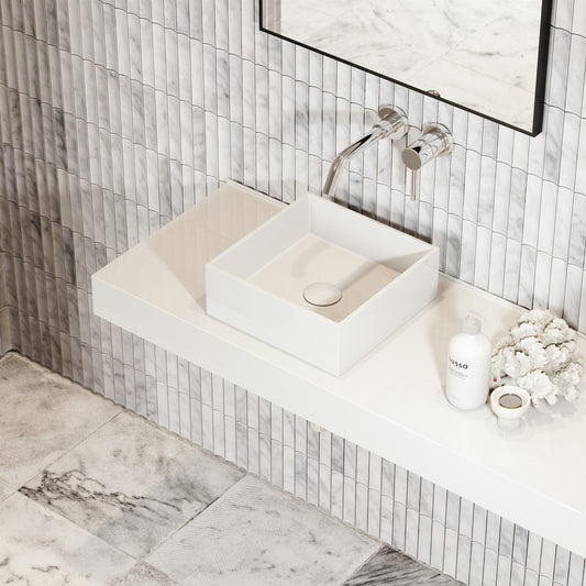 Cube Petite Square Countertop Stone Basin 300mm
