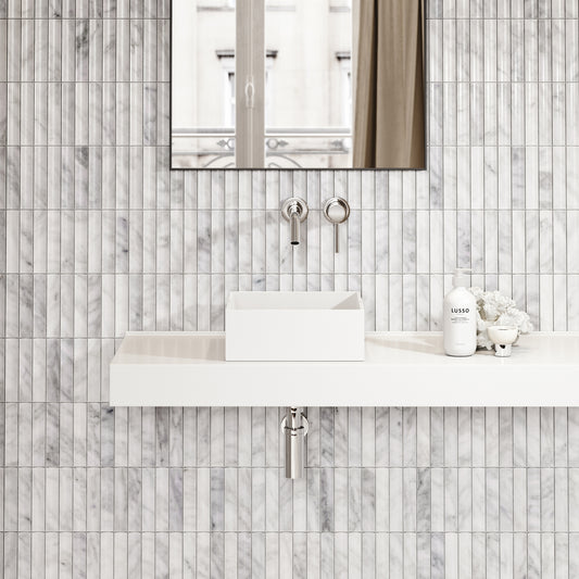 Cube Petite Square Countertop Stone Basin 300mm