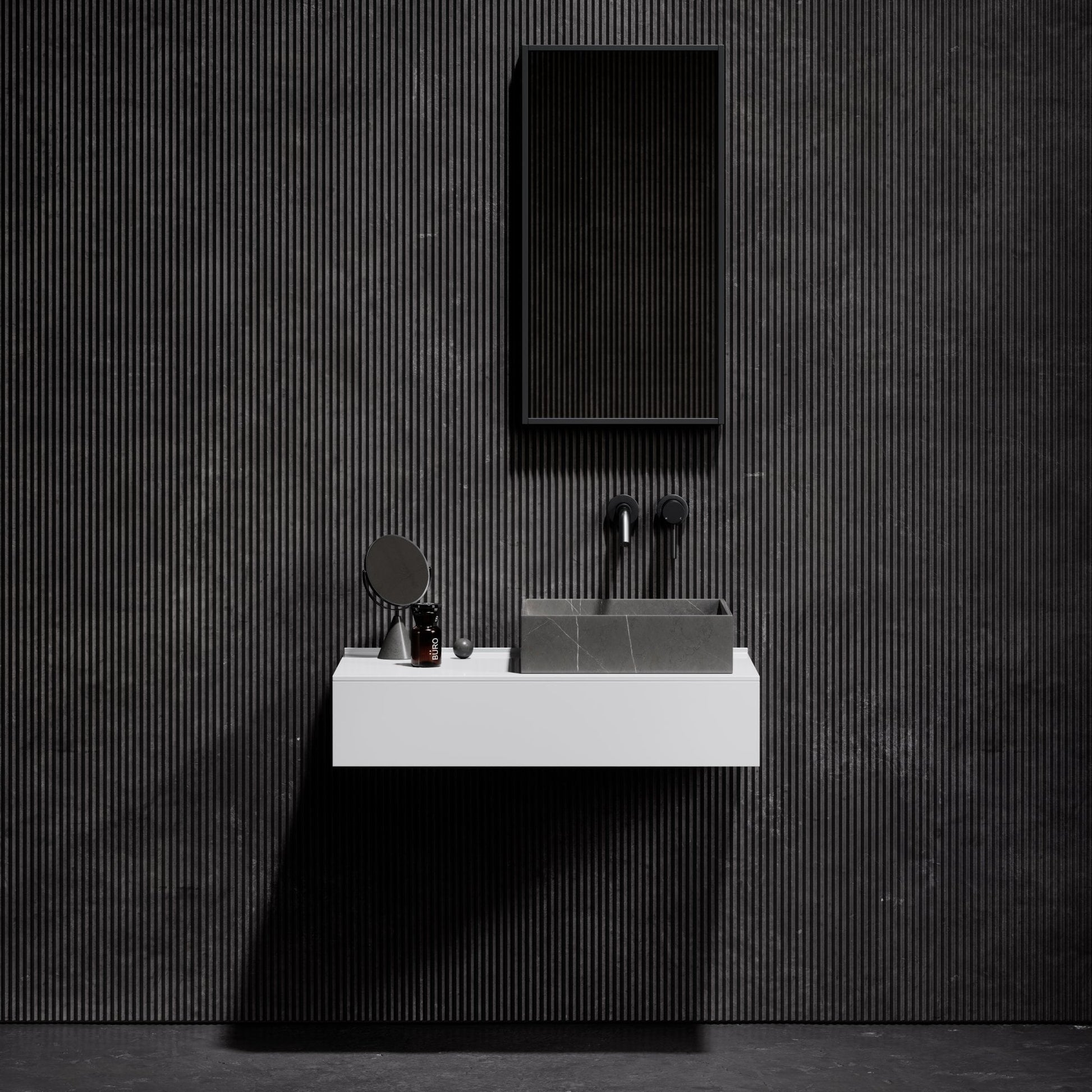 Cube Pietra Grey Marble Countertop Basin 400mm