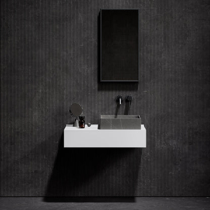 Cube Pietra Grey Marble Countertop Basin 400mm