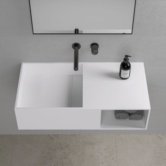 Cubix Wall Hung Stone Basin 800mm
