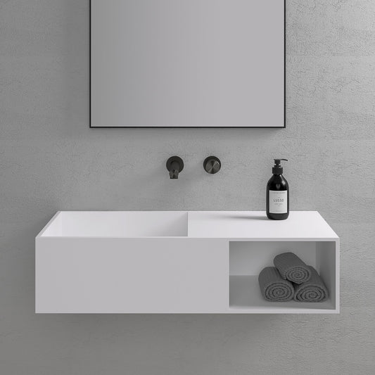 Cubix Wall Hung Stone Basin 800mm