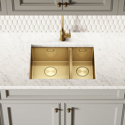 Cubo Brushed Gold Undermount 1.5 Kitchen Sink