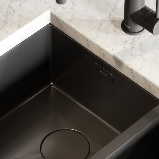 Cubo Gunmetal Black Undermount Double Kitchen Sink
