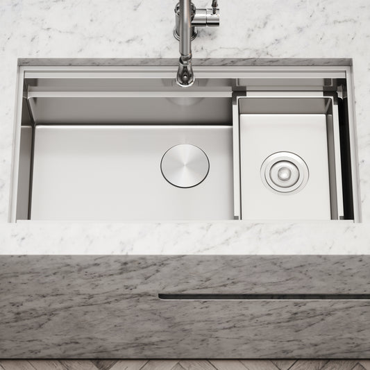 Cullinan Brushed Stainless Undermount Workstation Sink 830mm