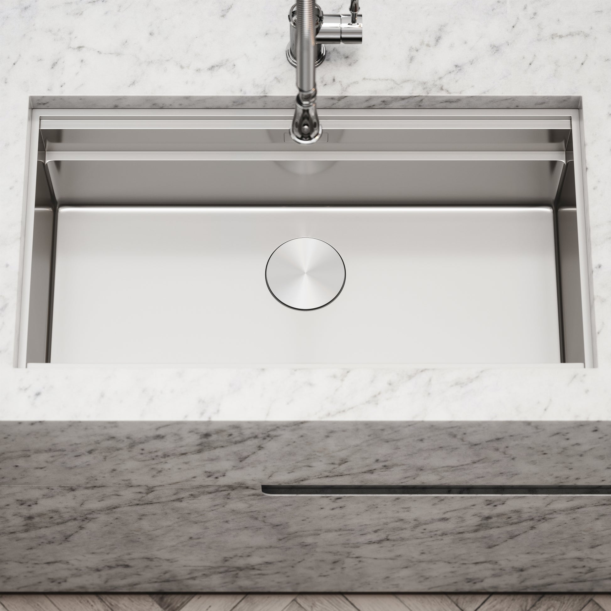 Cullinan Brushed Stainless Undermount Workstation Sink 830mm