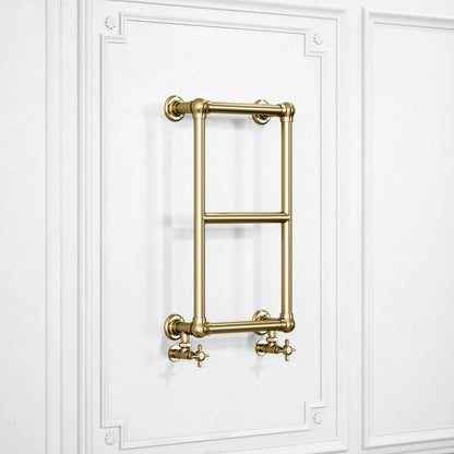 Curzon Wall Mounted 3-bar Traditional Heated Towel Warmer Radiator Brushed Gold