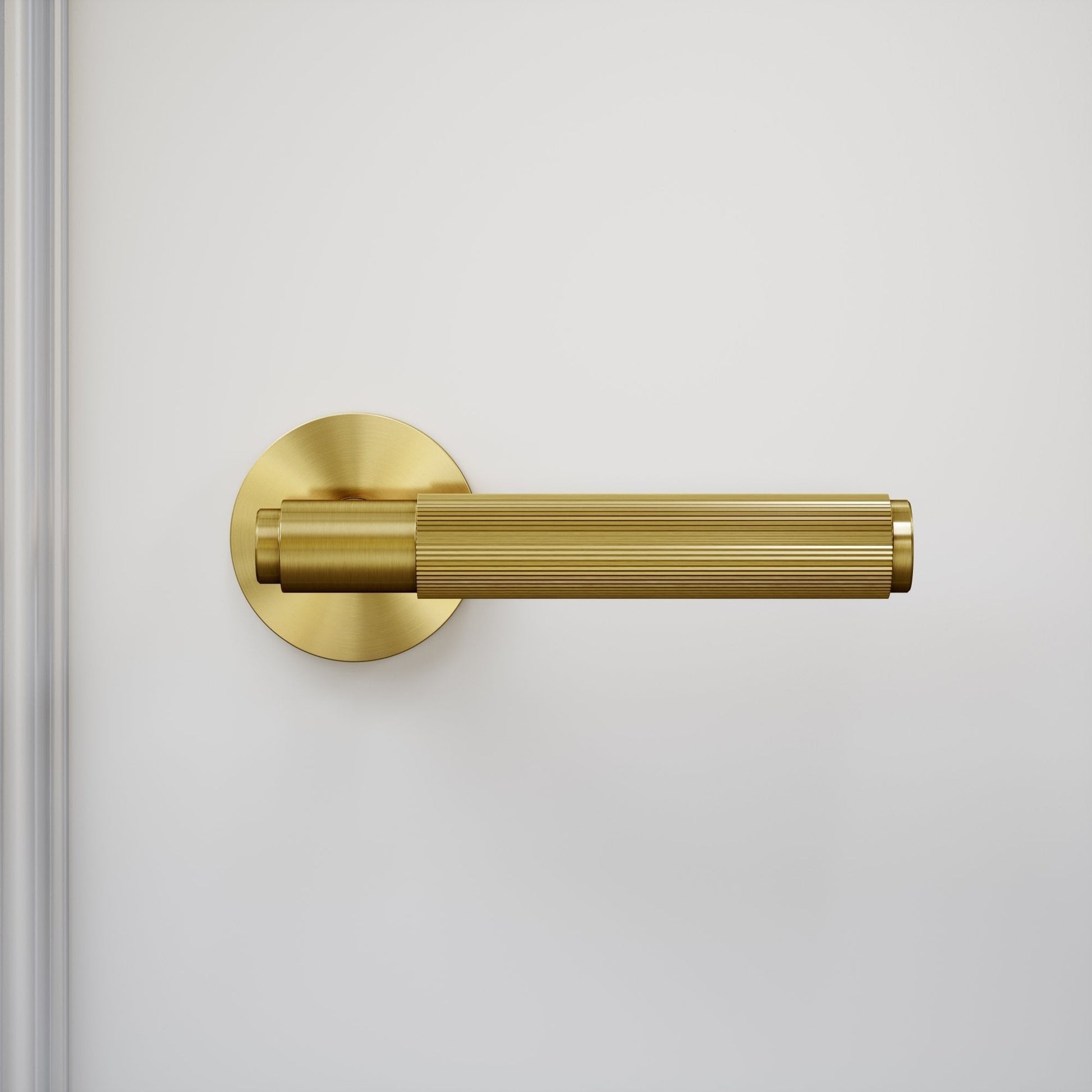 Dali Fluted Brushed Gold Bathroom WC Door Handle Latch and Hinge Bundle