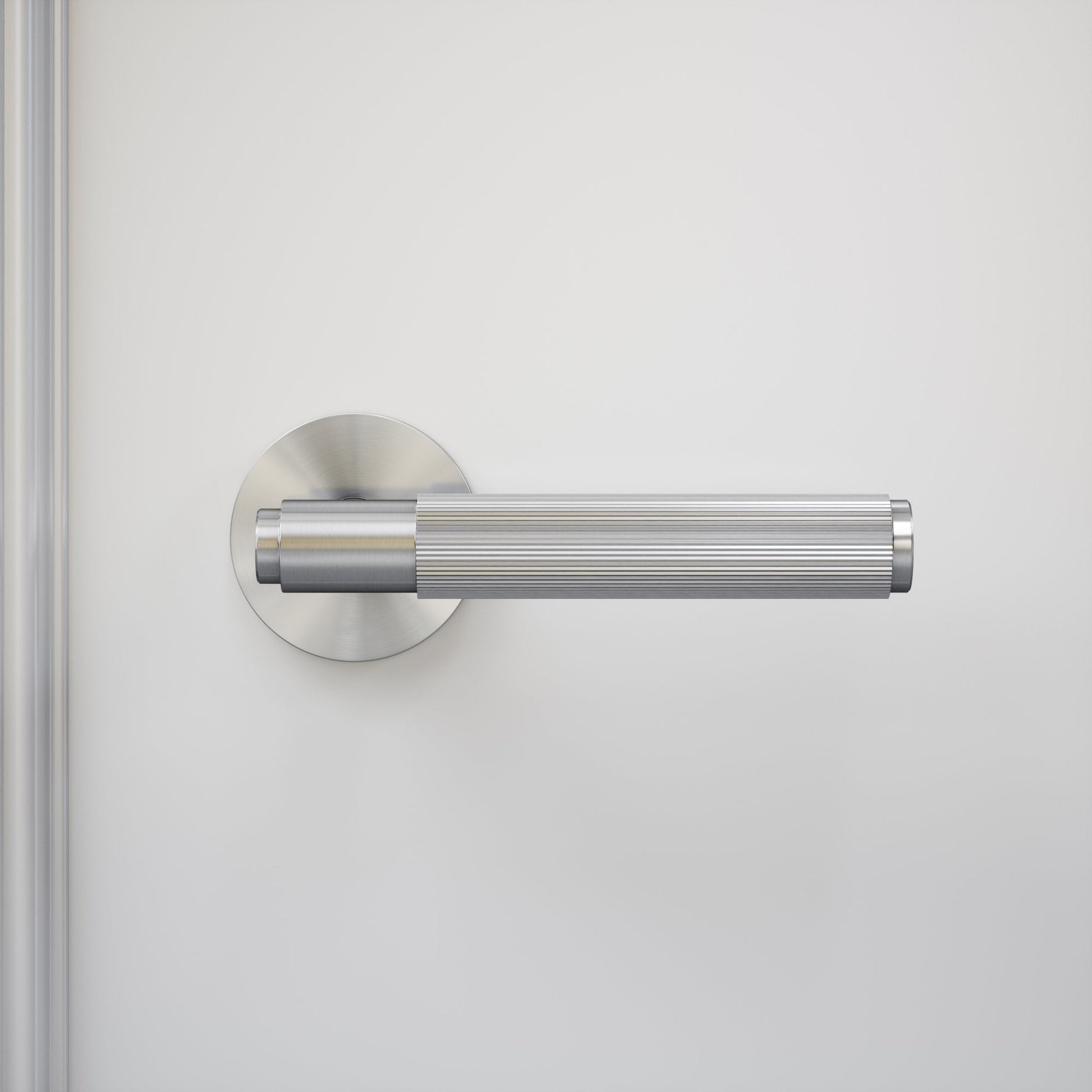 Dali Fluted Brushed Stainless Bathroom WC Door Handle Latch and Hinge Bundle