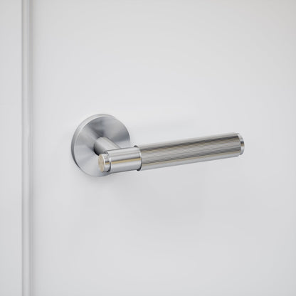 Dali Fluted Brushed Stainless Bathroom WC Door Handle Latch and Hinge Bundle