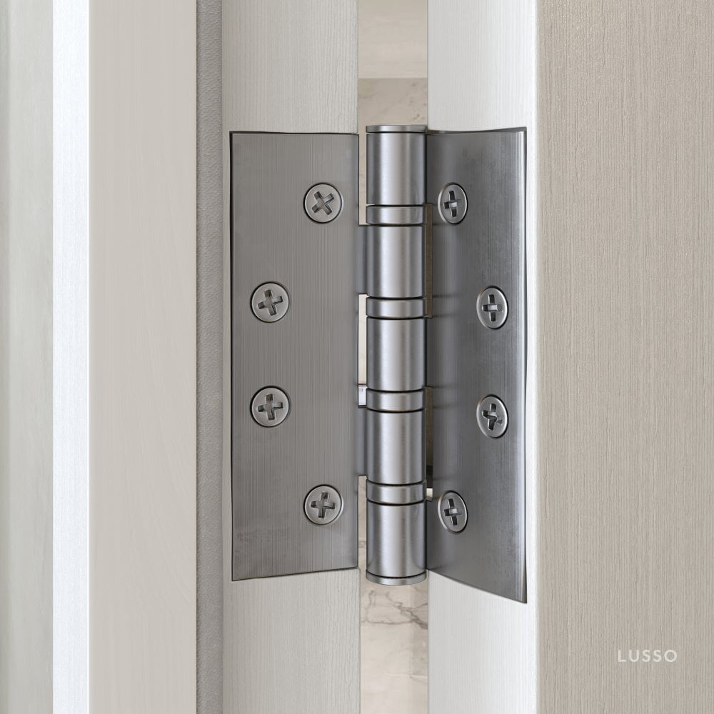 Dali Fluted Brushed Stainless Bathroom WC Door Handle Latch and Hinge Bundle