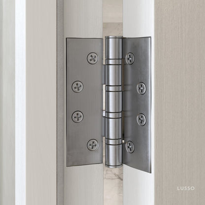 Dali Fluted Brushed Stainless Bathroom WC Door Handle Latch and Hinge Bundle