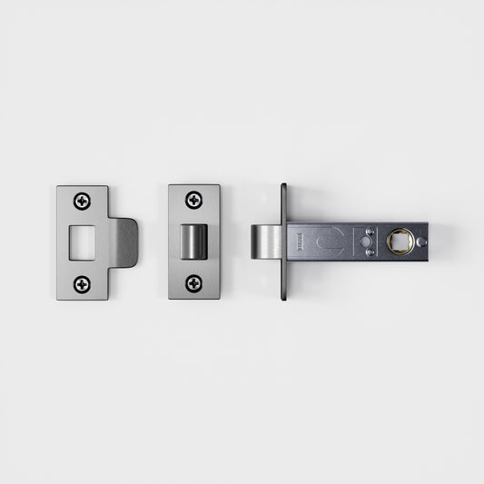 Dali Fluted Brushed Stainless Bathroom WC Door Handle Latch and Hinge Bundle