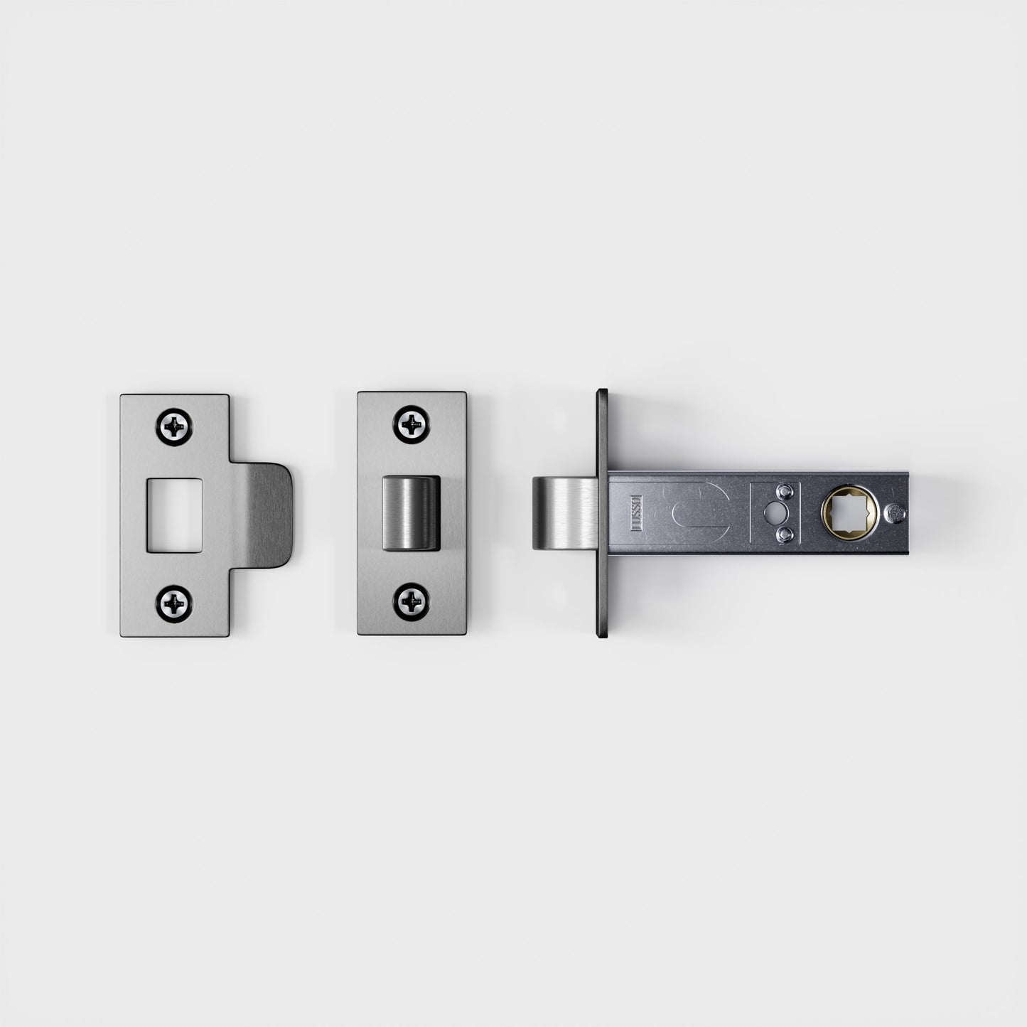 Dali Fluted Brushed Stainless Bathroom WC Door Handle Latch and Hinge Bundle