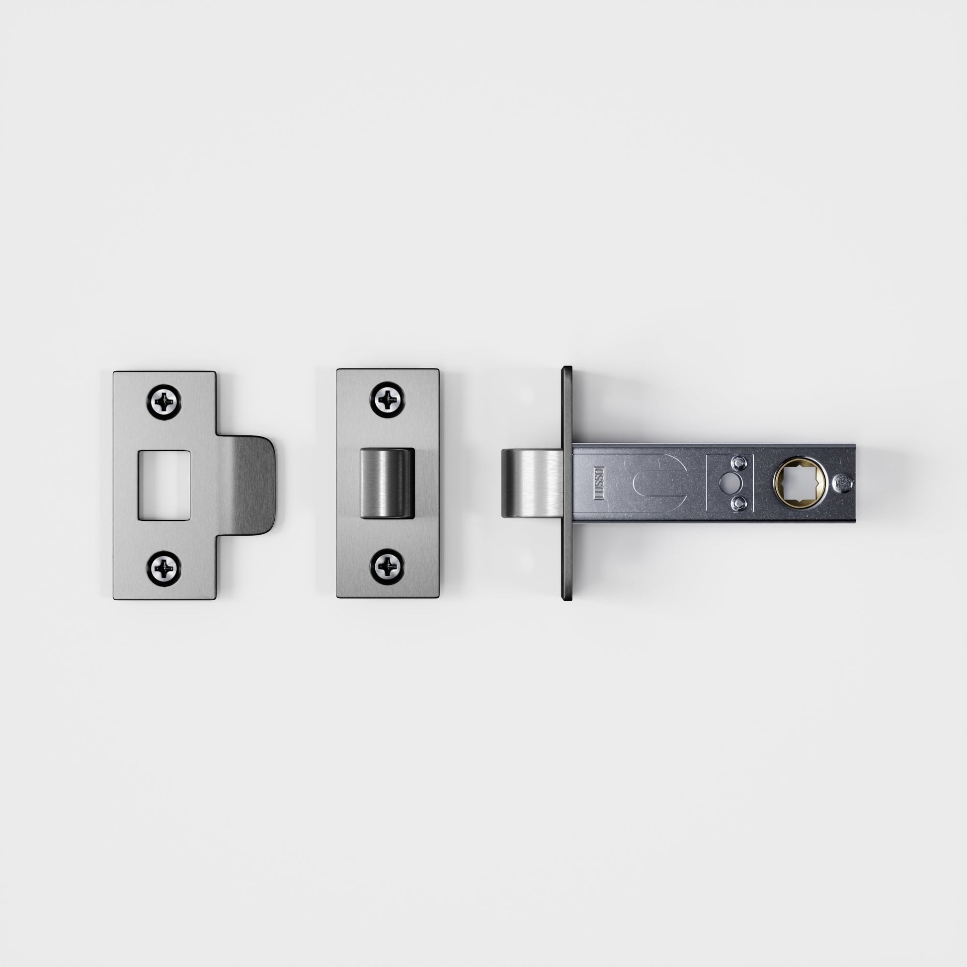 Dali Fluted Brushed Stainless Bathroom WC Door Handle Latch and Hinge Bundle