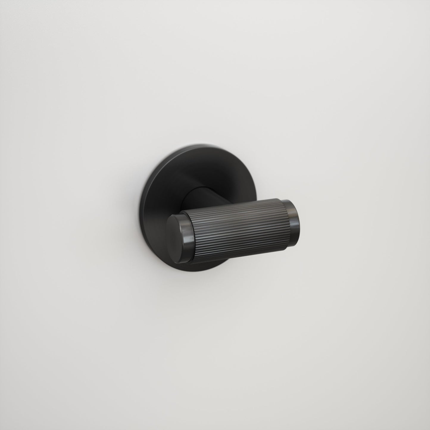 Dali Fluted Matte Black Bathroom WC Door Handle Latch and Hinge Bundle
