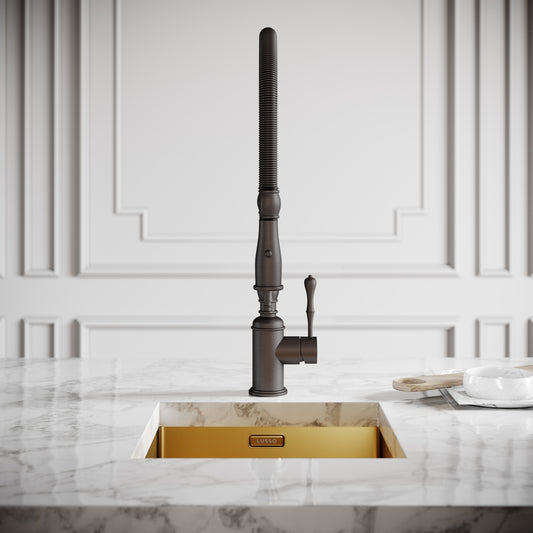 Deco Claridge Deep Bronze Traditional Pull Out Kitchen Mixer Tap