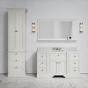 Deco Harland Velvet Matte Cream Floorstanding Storage Cabinet
