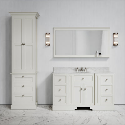 Deco Harland Velvet Matte Cream Floorstanding Storage Cabinet