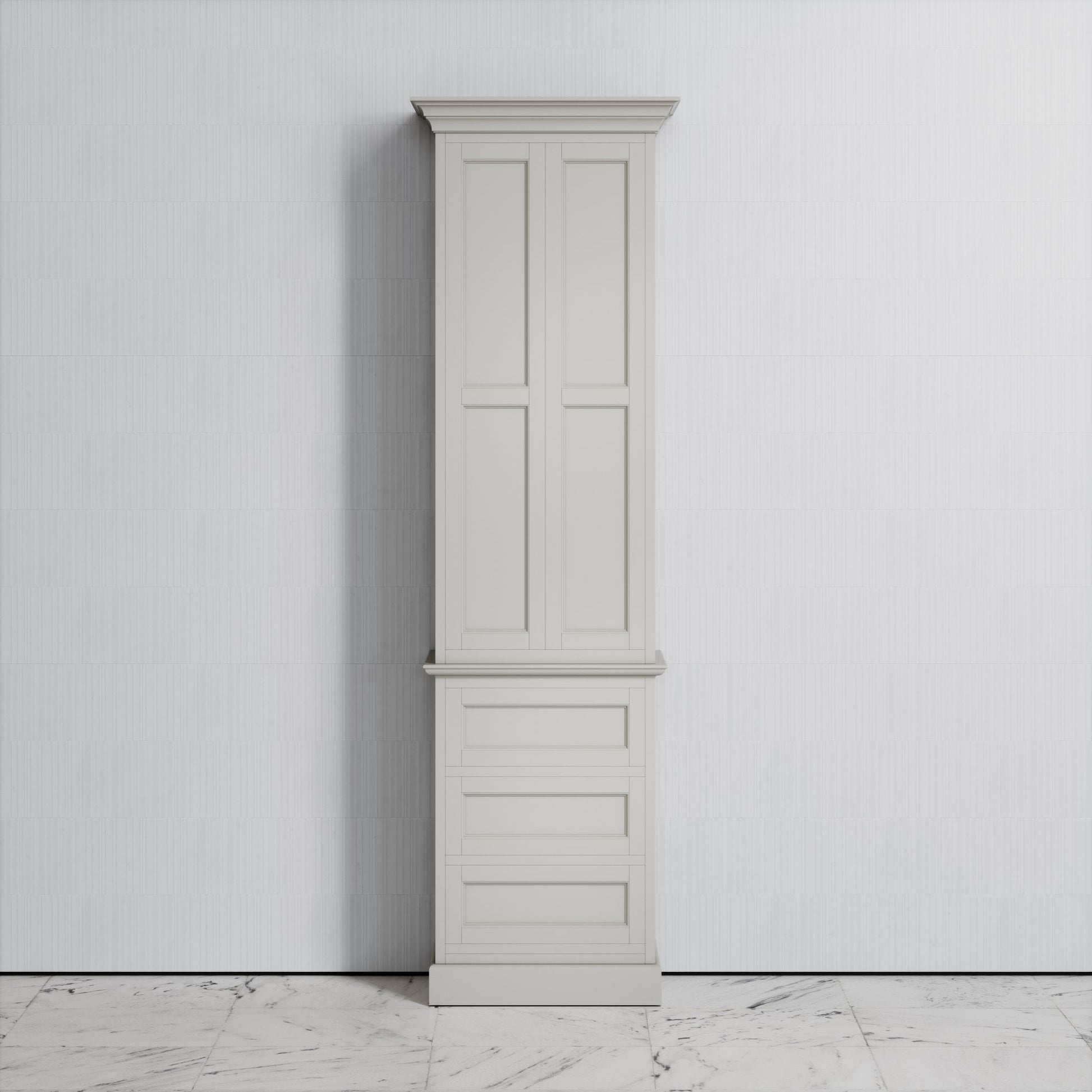 Deco Harland Velvet Matte Stone Floorstanding Storage Cabinet