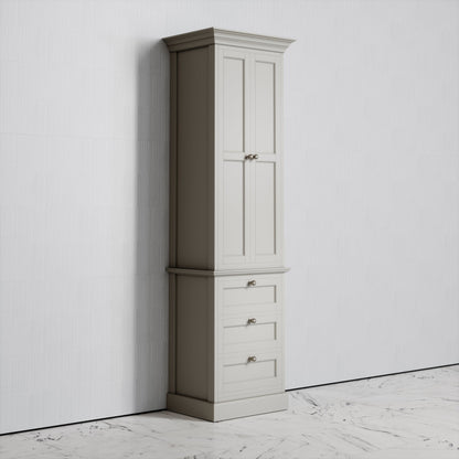 Deco Harland Velvet Matte Stone Floorstanding Storage Cabinet