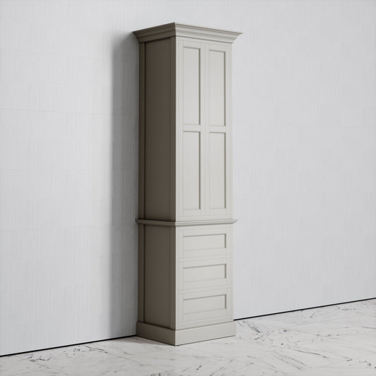 Deco Harland Velvet Matte Stone Floorstanding Storage Cabinet