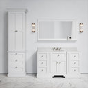 Deco Harland Velvet Matte White Floorstanding Storage Cabinet