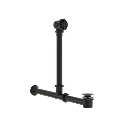 Deco Matte Black Universal Exposed Bath Overflow Waste Kit