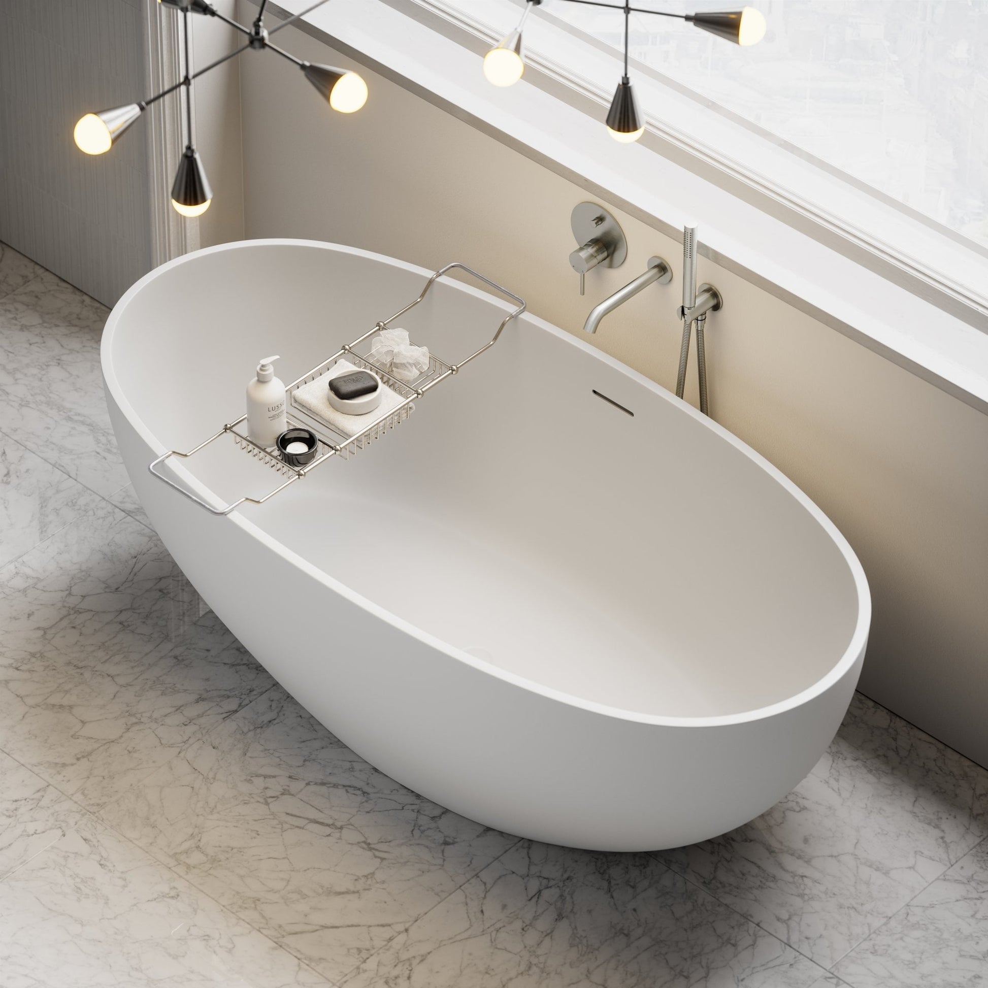 Decor Polished Nickel Bath Caddy Rack (830-930mm)
