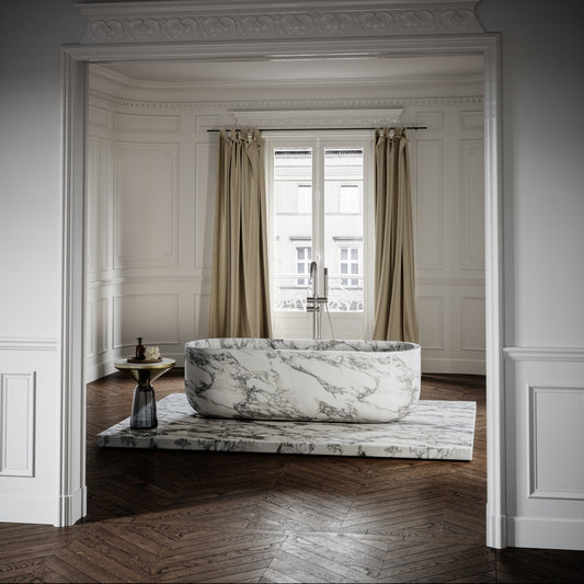 Designo Arabescato Marble Freestanding Stone Bath 1780mm