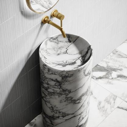 Designo Arabescato Marble Pedestal Basin 400mm