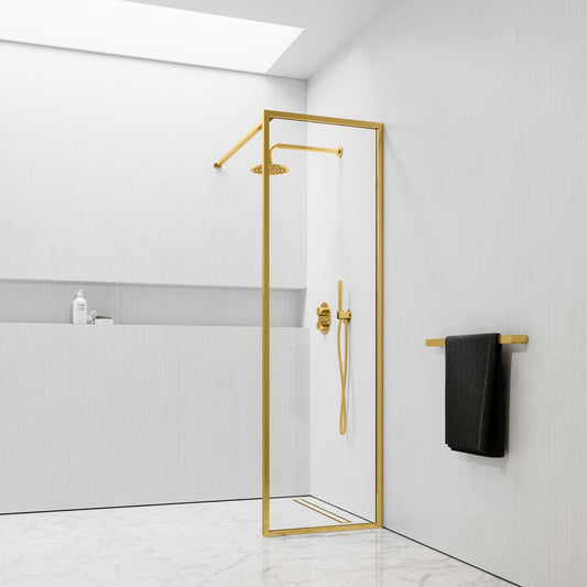 Designo Brushed Gold Shower Screen (All sizes)