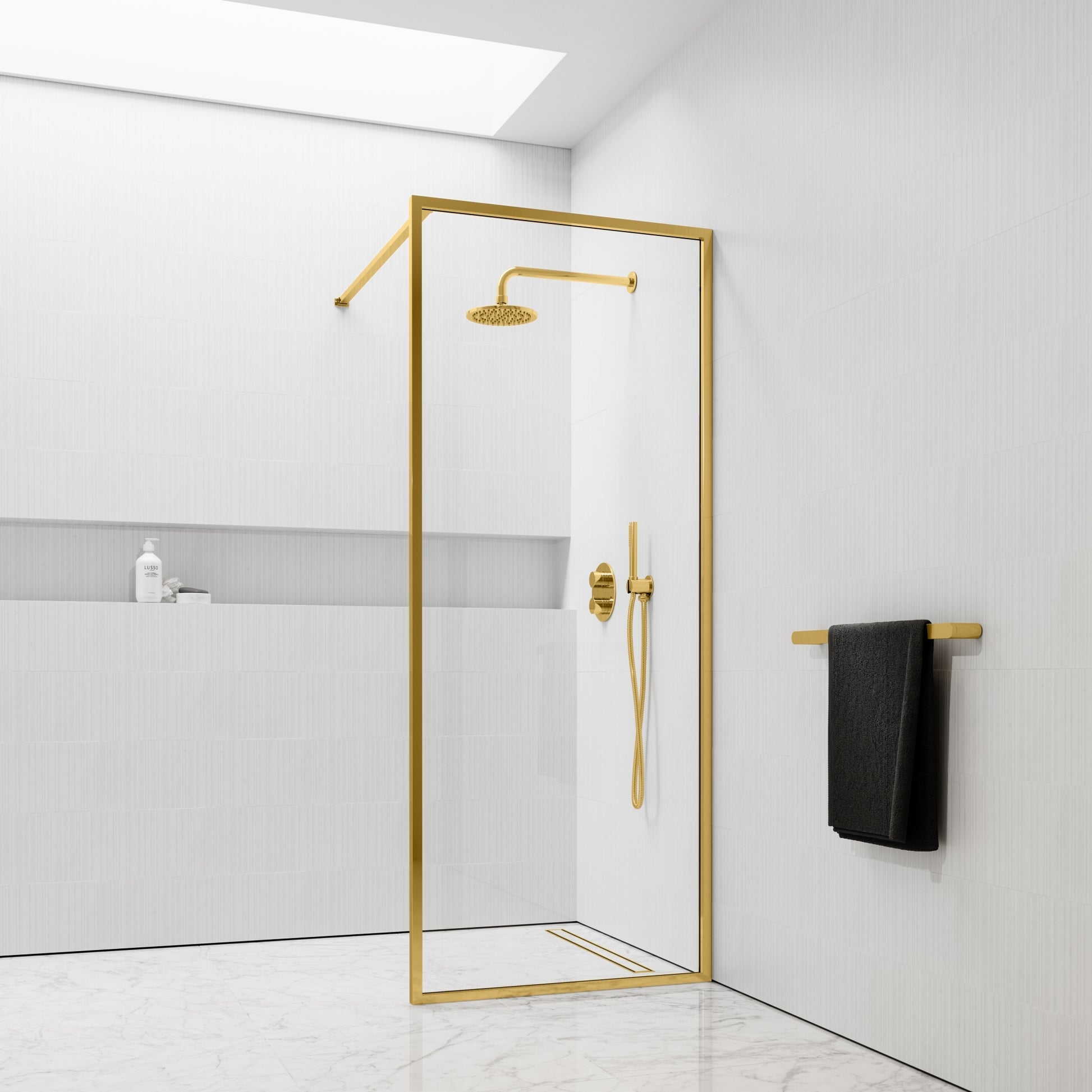 Designo Brushed Gold Shower Screen (All sizes)