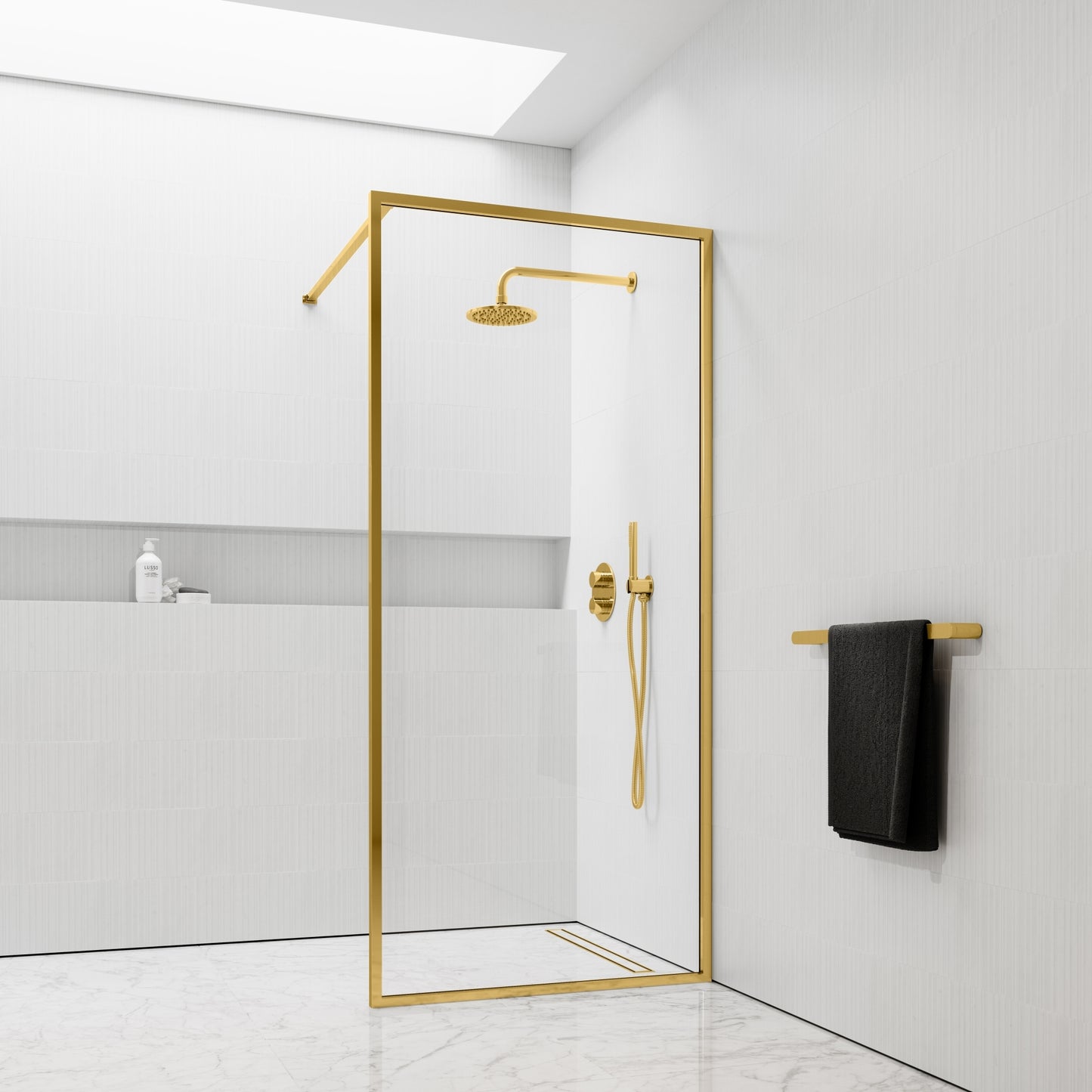 Designo Brushed Gold Shower Screen (All sizes)