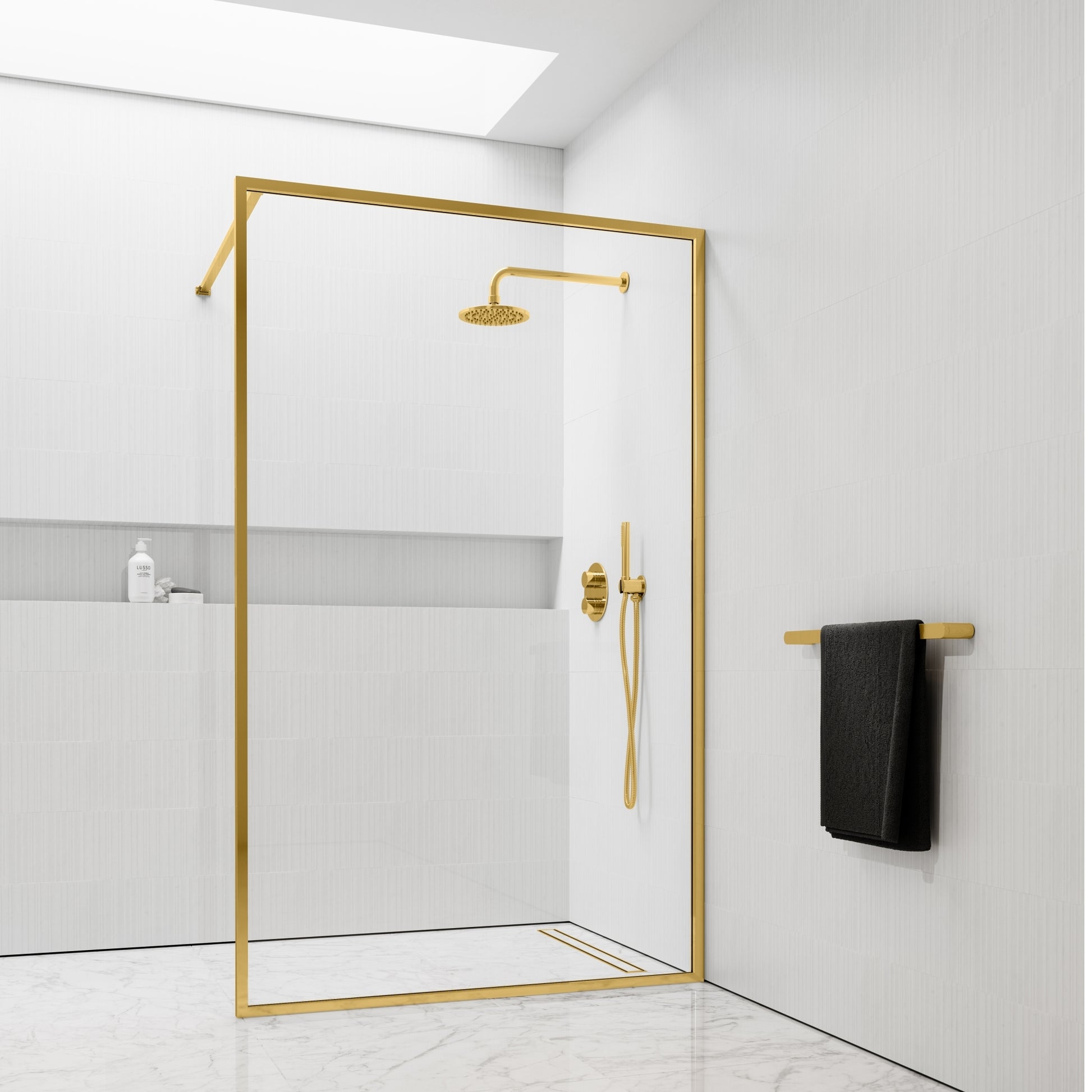 Designo Brushed Gold Shower Screen (All sizes)
