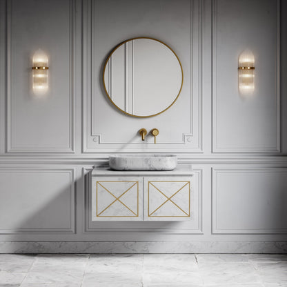 Designo Carrara Marble Countertop Basin 550mm