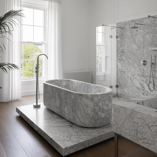 Designo Carrara Marble Freestanding Stone Bath 1780mm