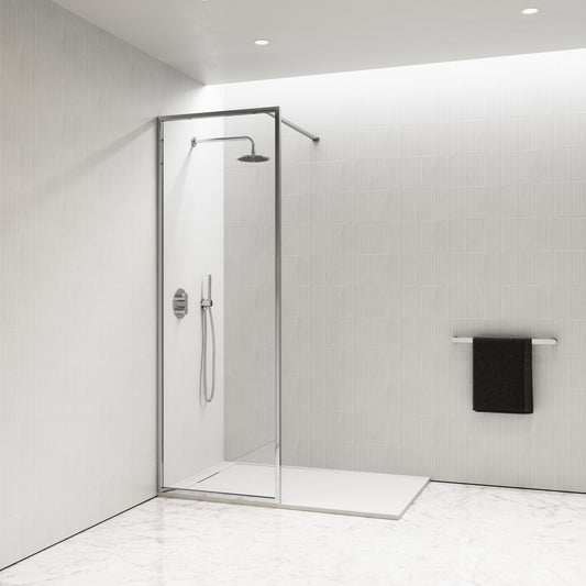 Designo Complete Walk In Shower Enclosure Chrome - KIT A (ALL SIZES)