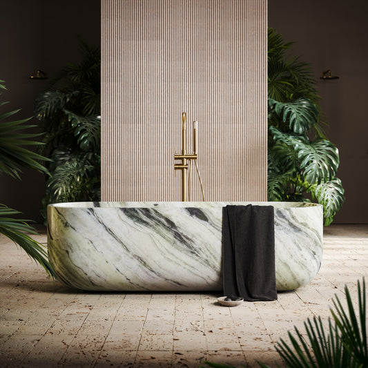 Designo Jade Green Marble Freestanding Bath 1780mm