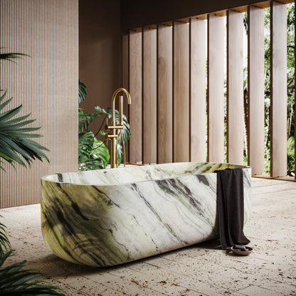 Designo Jade Green Marble Freestanding Bath 1780mm