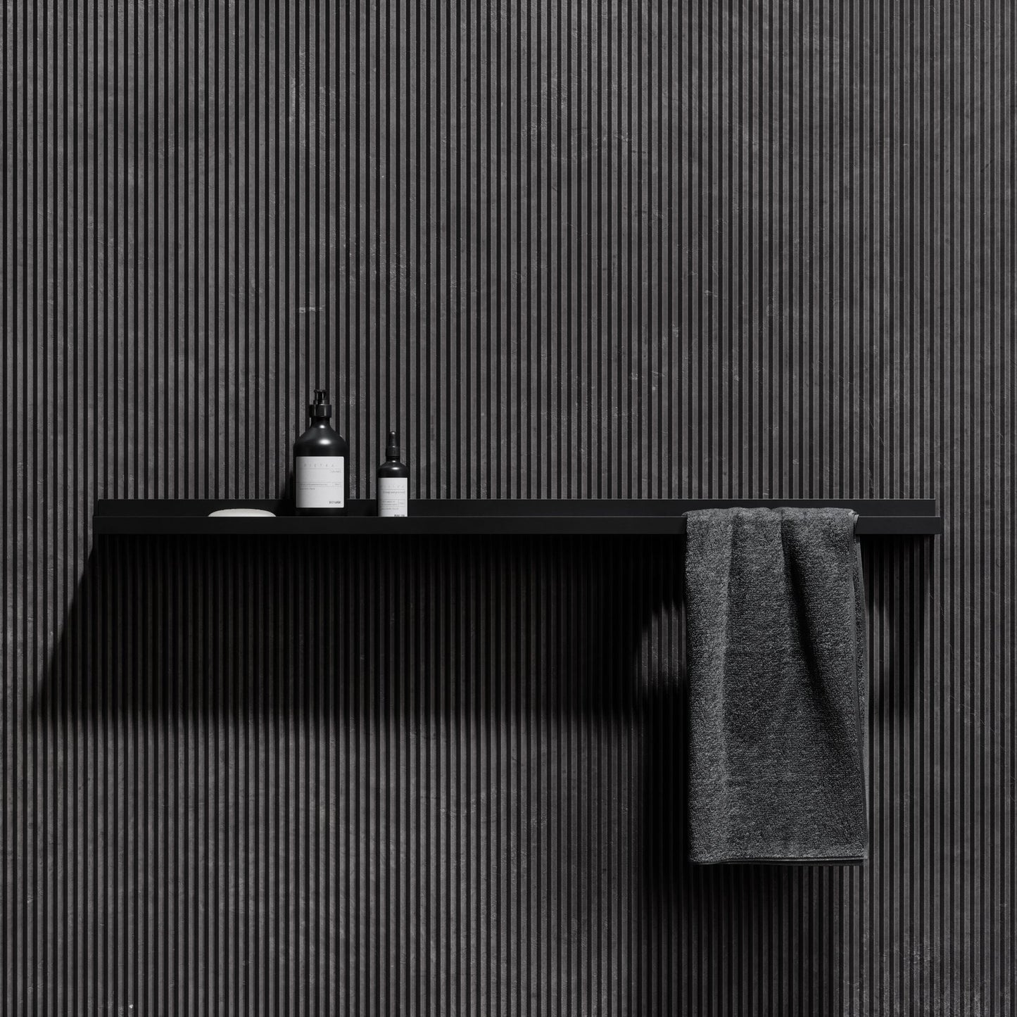 Designo Matte Black Floating Bathroom Shelf 1200mm
