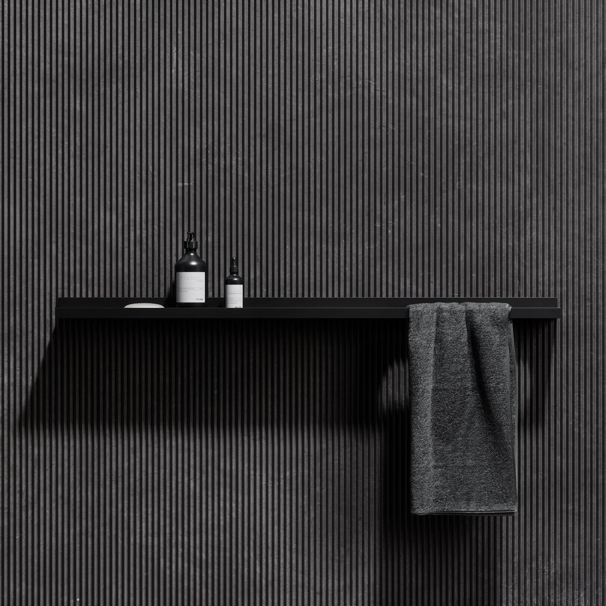 Designo Matte Black Floating Bathroom Shelf 1200mm