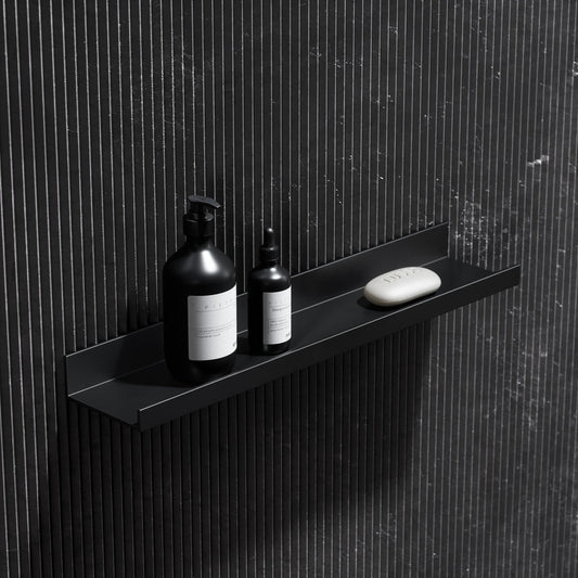 Designo Matte Black Floating Bathroom Shelf 600mm