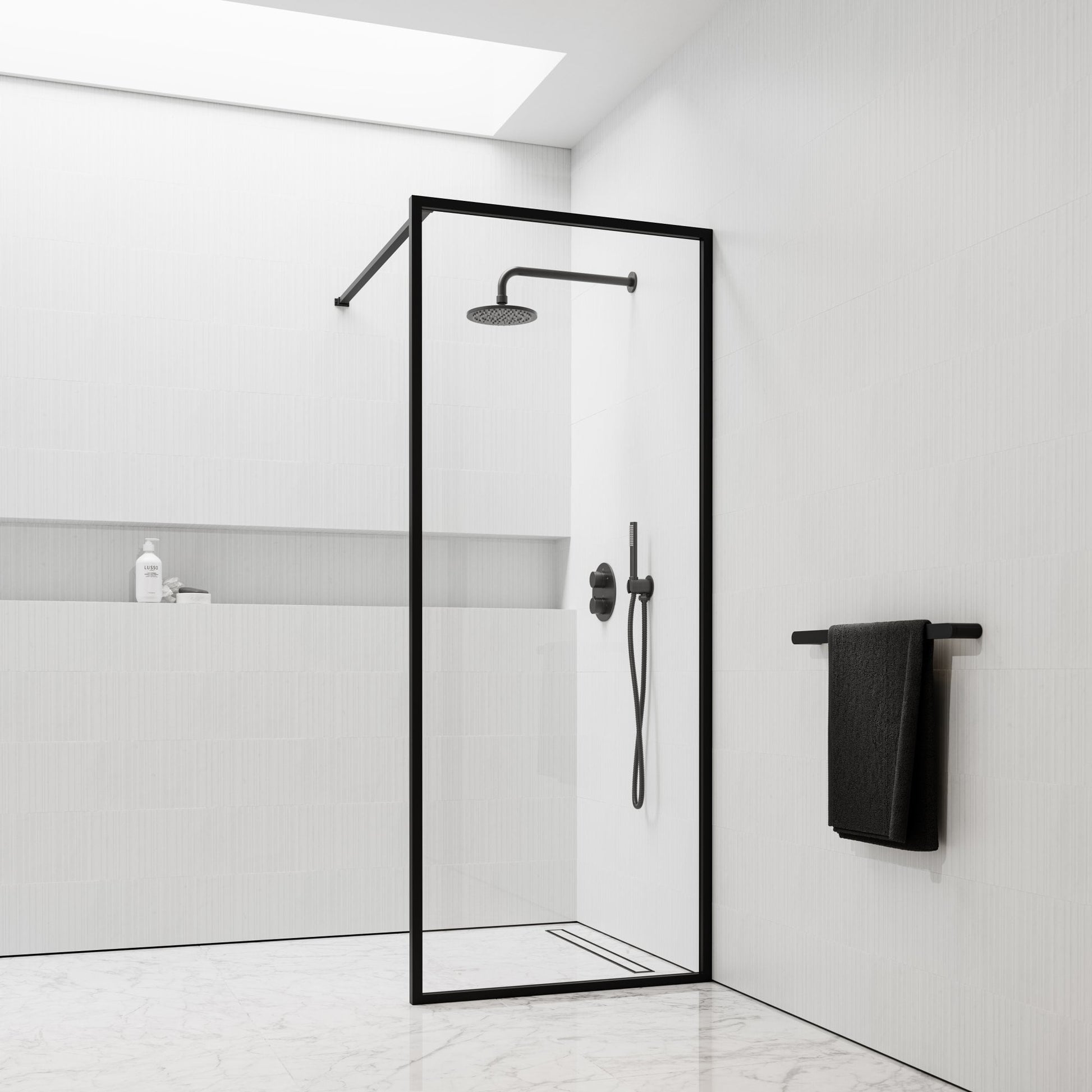 Designo Shower Screen Matte Black