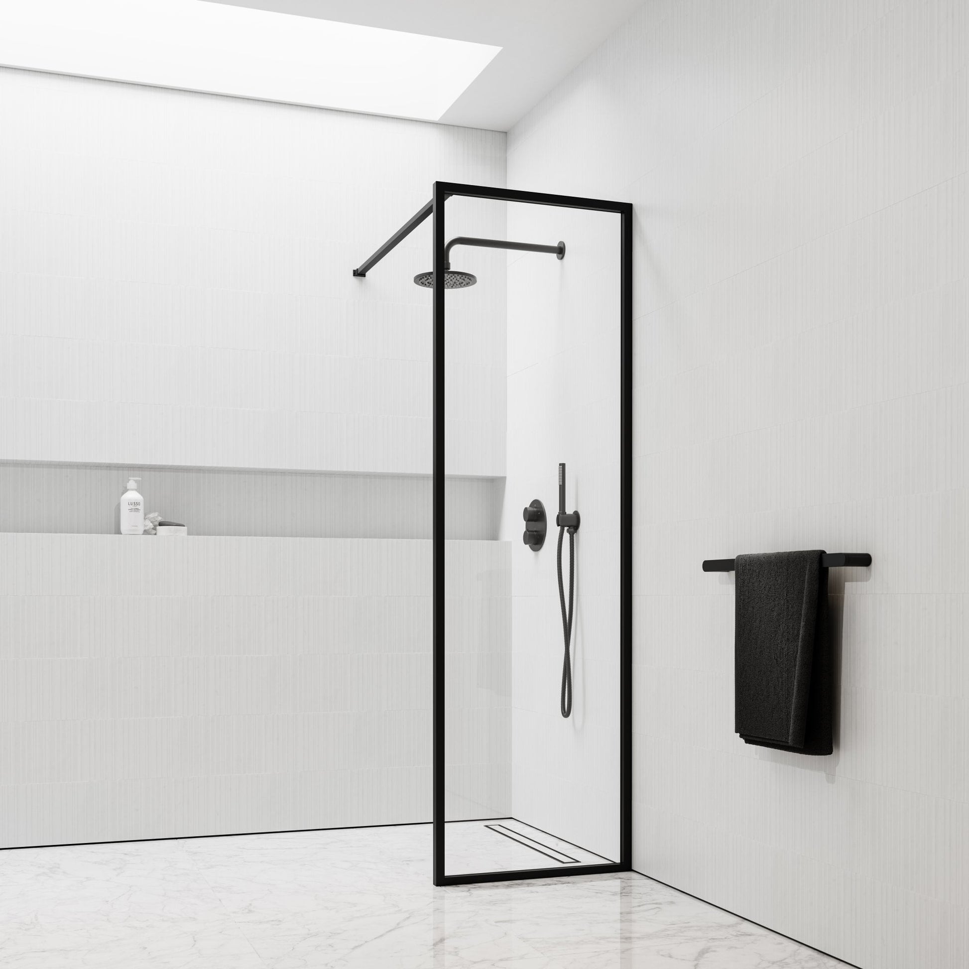 Designo Matte Black Shower Screen (All sizes)